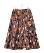 MARNIマルニ）の古着「コットンリネンフラワープリントスカート」｜ネイビー