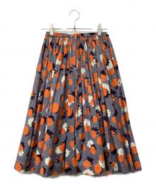 MARNI（マルニ）の古着「コットンリネンフラワープリントスカート」｜ネイビー
