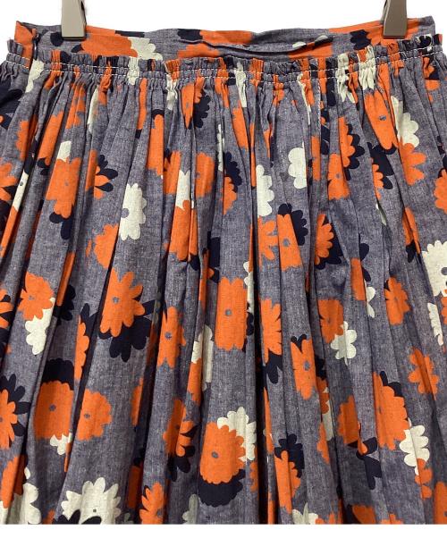 MARNI（マルニ）MARNI (マルニ) コットンリネンフラワープリントスカート ネイビー サイズ:38の古着・服飾アイテム