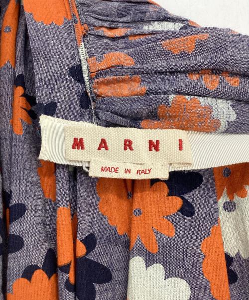 MARNI（マルニ）MARNI (マルニ) コットンリネンフラワープリントスカート ネイビー サイズ:38の古着・服飾アイテム