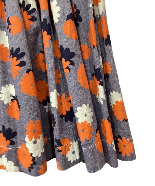 MARNI（マルニ）MARNI (マルニ) コットンリネンフラワープリントスカート ネイビー サイズ:38の古着・服飾アイテム