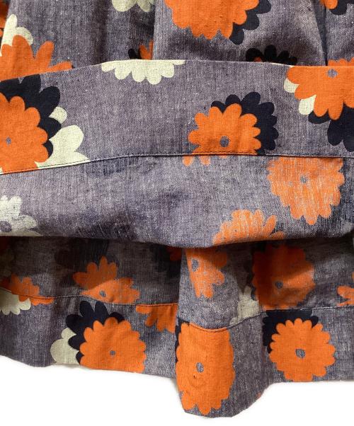 MARNI（マルニ）MARNI (マルニ) コットンリネンフラワープリントスカート ネイビー サイズ:38の古着・服飾アイテム