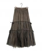 HER LIP TOハーリップトゥ）の古着「Double Bow Tiered Tulle Skirt」｜ブラック