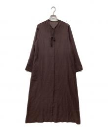 STEVEN ALAN（スティーブンアラン）の古着「CHECK RIBBON TIE DRESS」｜ブラウン