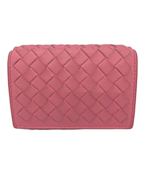 BOTTEGA VENETA（ボッテガベネタ）BOTTEGA VENETA (ボッテガベネタ) イントレチャート3つ折り財布 ピンクの古着・服飾アイテム
