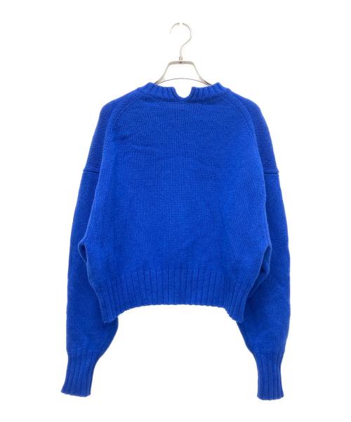 MACPHEE（マカフィー）MACPHEE (マカフィー) ラムカシミヤ クルーネックプルオーバー ブルー サイズ:Sの古着・服飾アイテム