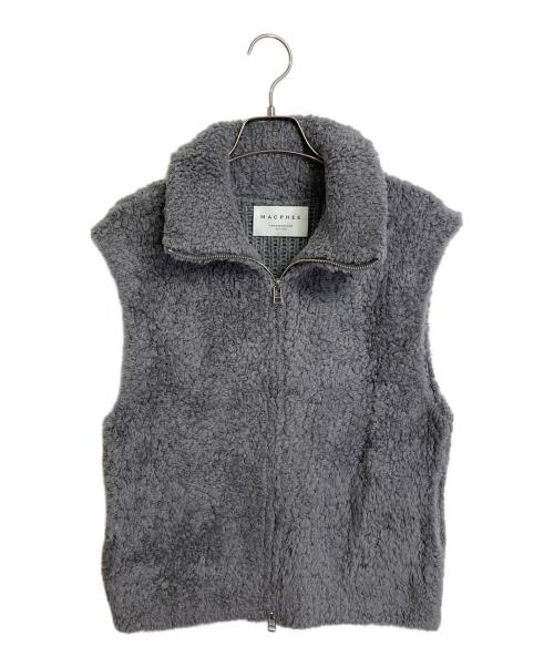 MACPHEE（マカフィー）MACPHEE (マカフィー) ムートン ジップアップベスト グレー サイズ:Sの古着・服飾アイテム