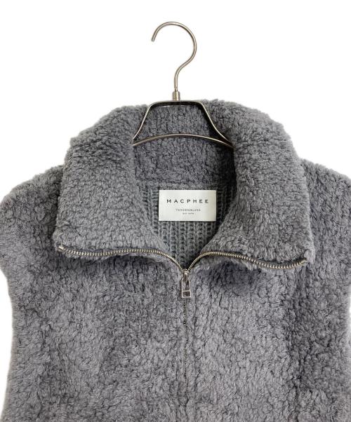 MACPHEE（マカフィー）MACPHEE (マカフィー) ムートン ジップアップベスト グレー サイズ:Sの古着・服飾アイテム