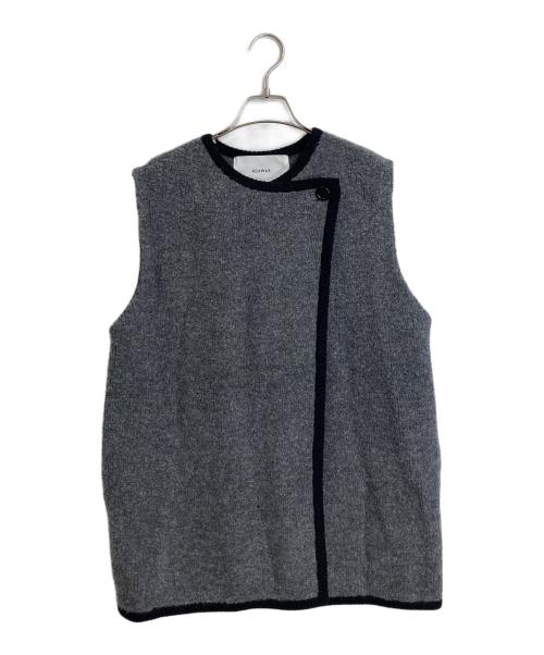 ADAWAS（アダワス）ADAWAS (アダワス) LOOP KNITTED GILET ロングニットベスト グレー サイズ:FREEの古着・服飾アイテム