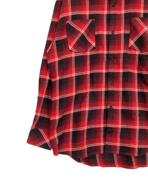 RAFU（ラフ）Rafu (ラフ) standard shirt レッド×ブラック サイズ:SMALLの古着・服飾アイテム