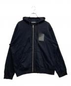 RAF SIMONSラフシモンズ）の古着「ZIPPED HOODIE WITH RS HAND SIGNS ON SLEEVES」｜ブラック
