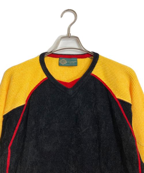 gim context（ジムコンテキスト）gim context (ジムコンテキスト) Knitted Foofball Jersey ニットサッカージャージ ブラック×イエロー サイズ:Mの古着・服飾アイテム