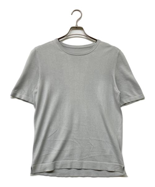 GRAN SASSO（グランサッソ）GRAN SASSO (グランサッソ) 12ゲージコットンS/Sクルーネックニット ライトグレー サイズ:size44の古着・服飾アイテム