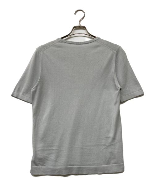 GRAN SASSO（グランサッソ）GRAN SASSO (グランサッソ) 12ゲージコットンS/Sクルーネックニット ライトグレー サイズ:size44の古着・服飾アイテム