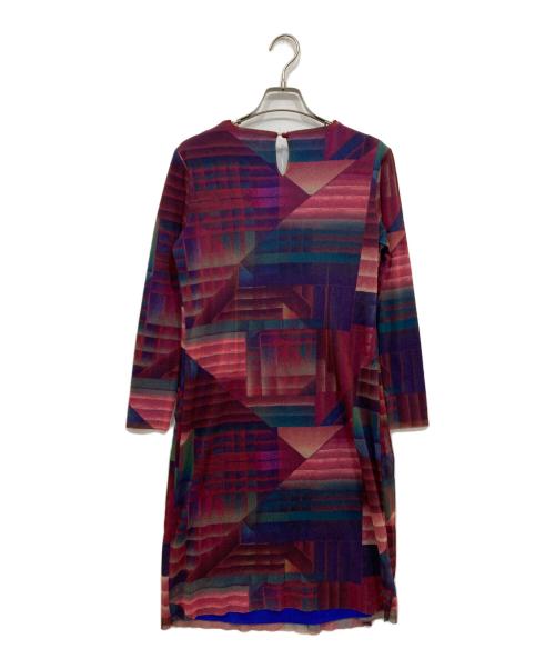 VIVIENNE TAM（ヴィヴィアンタム）VIVIENNE TAM (ヴィヴィアンタム) 総柄ドレープワンピース レッド サイズ:1の古着・服飾アイテム