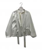 BEIGEベイジ）の古着「MARIE ノーカラージャケット」｜ホワイト