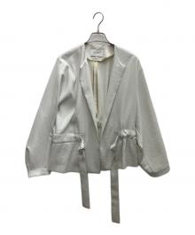 BEIGE（ベイジ）の古着「MARIE ノーカラージャケット」｜ホワイト