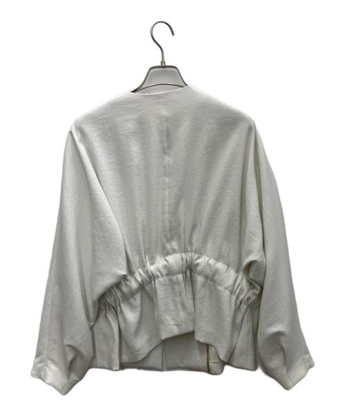 BEIGE（ベイジ）BEIGE (ベイジ) MARIE ノーカラージャケット ホワイト サイズ:4の古着・服飾アイテム