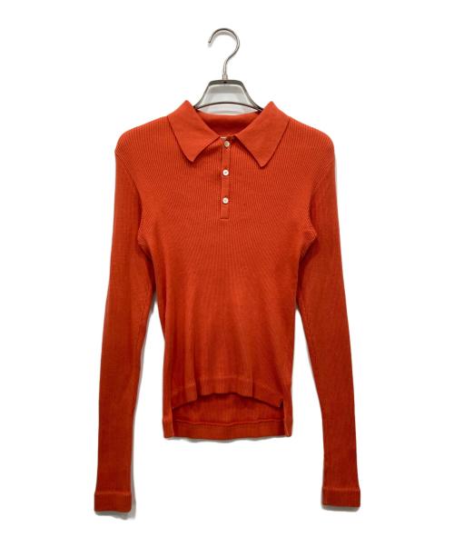 AURALEE（オーラリー）AURALEE (オーラリー) GIZA HIGH GAUGE RIB KNIT POLO オレンジ サイズ:1の古着・服飾アイテム