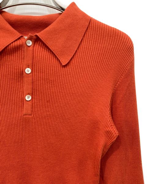 AURALEE（オーラリー）AURALEE (オーラリー) GIZA HIGH GAUGE RIB KNIT POLO オレンジ サイズ:1の古着・服飾アイテム
