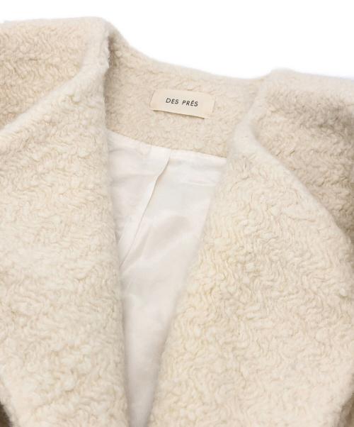 DES PRES（デ プレ）DES PRES (デ プレ) アルパカシルク ショートコート アイボリー サイズ:F 未使用品の古着・服飾アイテム