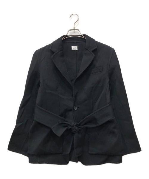POSTELEGANT（ポステレガント）POSTELEGANT (ポステレガント) ベルト付ウールジャケット ブラック サイズ:38の古着・服飾アイテム