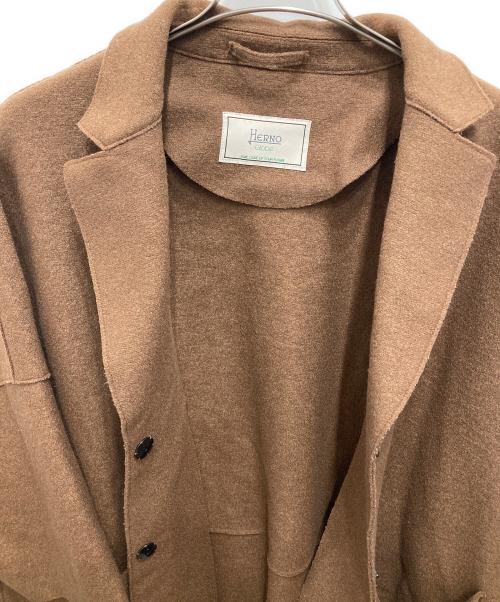 HERNO（ヘルノ）HERNO (ヘルノ) ヴァージンウール オーバーサイズコート ブラウン サイズ:42の古着・服飾アイテム