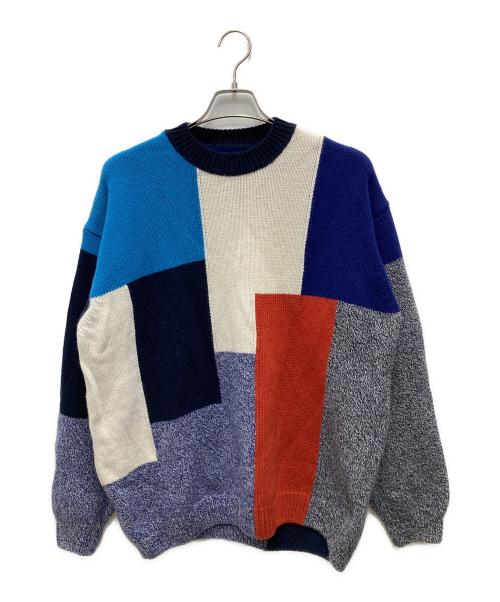 ZARA（ザラ）ZARA (ザラ) STUDIO NICHOLSON (スタジオ ニコルソン) カラーブロックニット ブルー サイズ:不明（実寸をご確認ください）の古着・服飾アイテム
