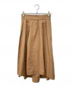 ROPEロペ）の古着「タックフレアスカート」｜ブラウン