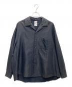 Name.ネーム）の古着「シャイニーツイルオーバーサイズシャツ」｜ブラック
