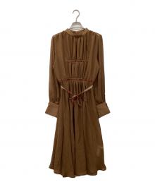 Ameri（アメリ）の古着「CHIFFON GATHER DRESS」｜ブラウン
