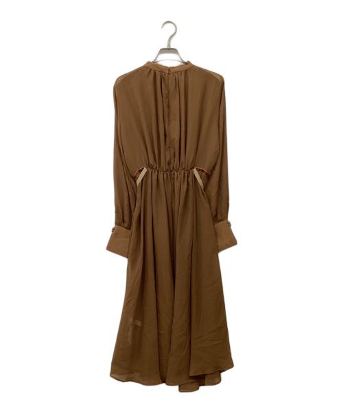 Ameri（アメリ）AMERI (アメリ) CHIFFON GATHER DRESS ブラウン サイズ:Mの古着・服飾アイテム