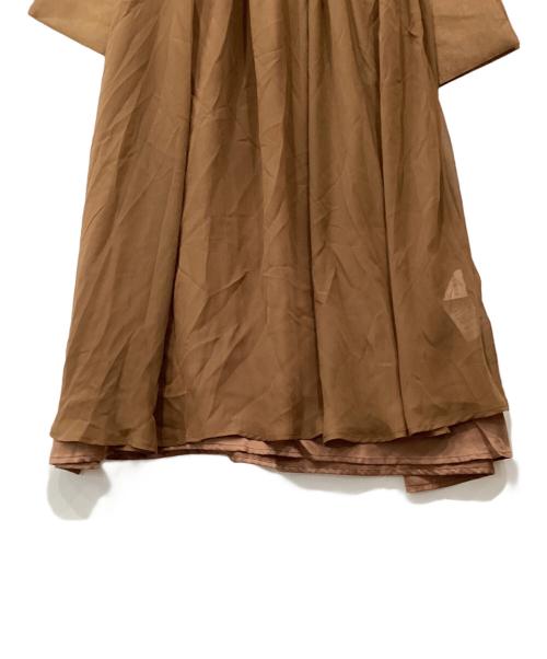 Ameri（アメリ）AMERI (アメリ) CHIFFON GATHER DRESS ブラウン サイズ:Mの古着・服飾アイテム