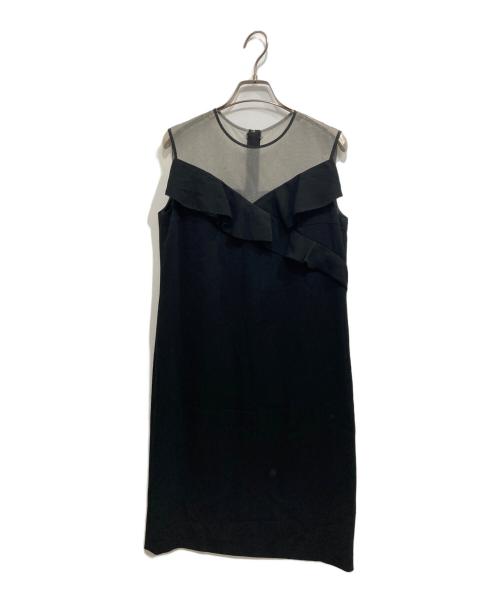 EPOCA（エポカ）EPOCA (エポカ) バックサテンジョーゼット ドレス ブラック サイズ:40の古着・服飾アイテム