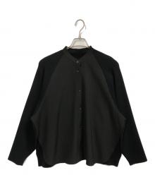 ADORE（アドーア）の古着「ニットドッキングツイルブラウス」｜ブラック