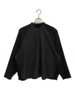 中古・古着通販】YORI (ヨリ) ソフト裏起毛フリルブラウス ネイビー