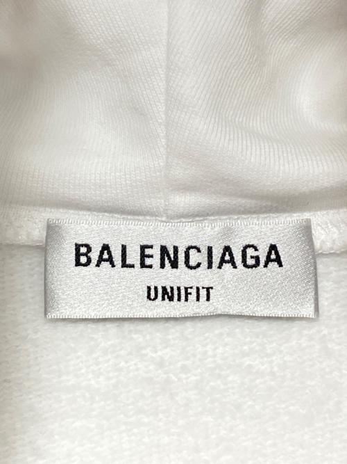 BALENCIAGA（バレンシアガ）BALENCIAGA (バレンシアガ) バックプリントパーカー ホワイト サイズ:XXSの古着・服飾アイテム