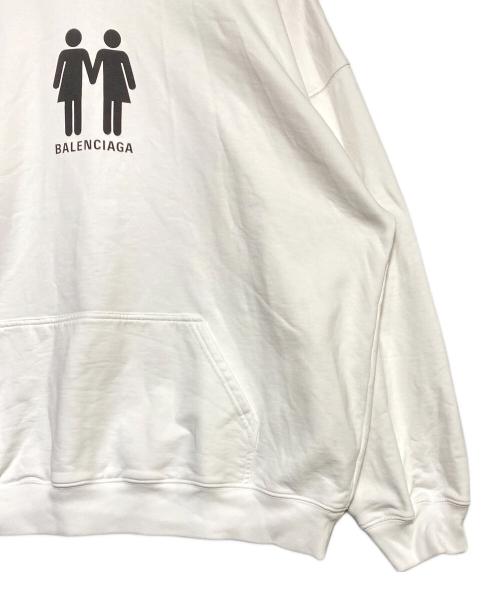 BALENCIAGA（バレンシアガ）BALENCIAGA (バレンシアガ) バックプリントパーカー ホワイト サイズ:XXSの古着・服飾アイテム
