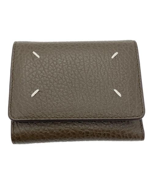 Maison Margiela（メゾンマルジェラ）Maison Margiela (メゾンマルジェラ) グレインレザースリーフォールドウォレット ブラウンの古着・服飾アイテム