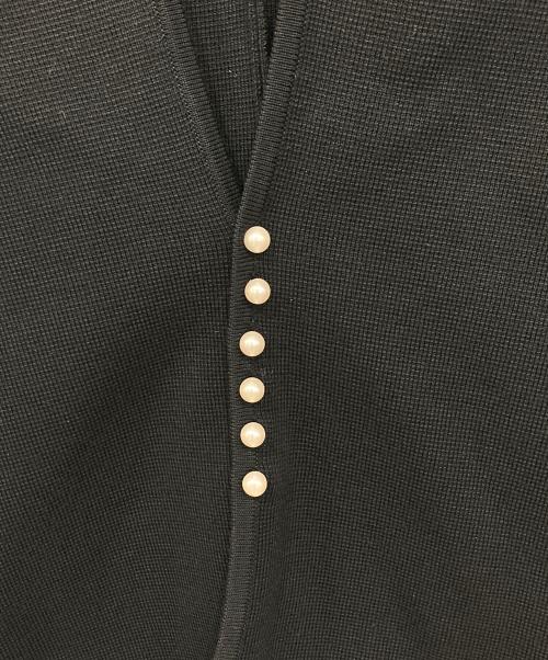 BALLSEY（ボールジィ）BALLSEY (ボールジィ) ウールポリエステルパールコンビ マントカーディガン ブラック サイズ:Sの古着・服飾アイテム