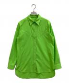 MM6 Maison Margielaエムエムシックスメゾンマルジェラ）の古着「ウエスタンシャツ」｜ライムグリーン