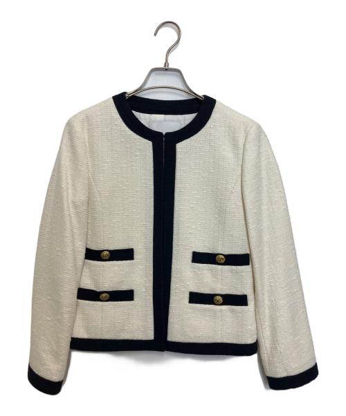 Loulou Willoughby（ルルウィルビー）Loulou Willoughby (ルルウィルビー) ツイードジャケット アイボリー サイズ:2の古着・服飾アイテム