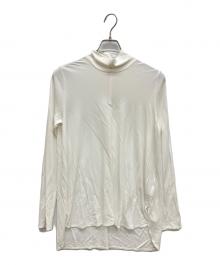 ADORE（アドーア）の古着「ドレープジャージーラウンドカットハイネックトップス　長袖ブラウス」｜ホワイト