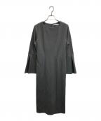 Pinky & Dianneピンキーアンドダイアン）の古着「ベルスリーブベルト付きワンピース」｜グレー