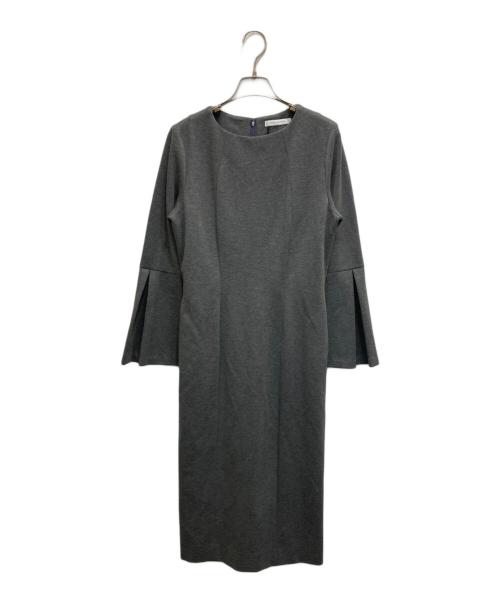 Pinky & Dianne（ピンキーアンドダイアン）Pinky & Dianne (ピンキーアンドダイアン) ベルスリーブベルト付きワンピース グレー サイズ:38の古着・服飾アイテム