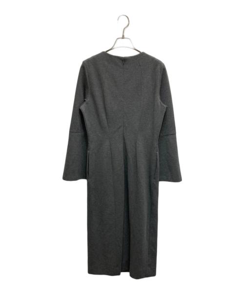 Pinky & Dianne（ピンキーアンドダイアン）Pinky & Dianne (ピンキーアンドダイアン) ベルスリーブベルト付きワンピース グレー サイズ:38の古着・服飾アイテム