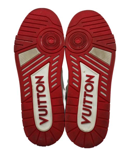 LOUIS VUITTON（ルイ ヴィトン）LOUIS VUITTON (ルイ ヴィトン) トレイナーラインハイカットスニーカー ホワイト×レッド サイズ:10の古着・服飾アイテム