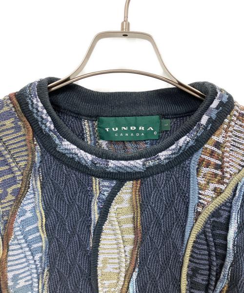 TUNDRA（ツンドラ）TUNDRA (ツンドラ) 3Dニット ネイビー サイズ:Lの古着・服飾アイテム