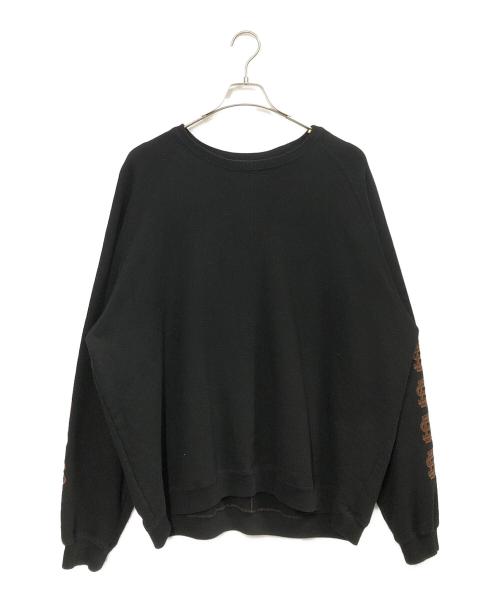 SEESEE（シーシー）SEESEE (シーシー) プリントスリーブスウェット ブラック サイズ:XLの古着・服飾アイテム