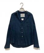 Frank&Eileenフランクアンドアイリーン）の古着「チェックスキッパーシャツ」｜ネイビー×グリーン